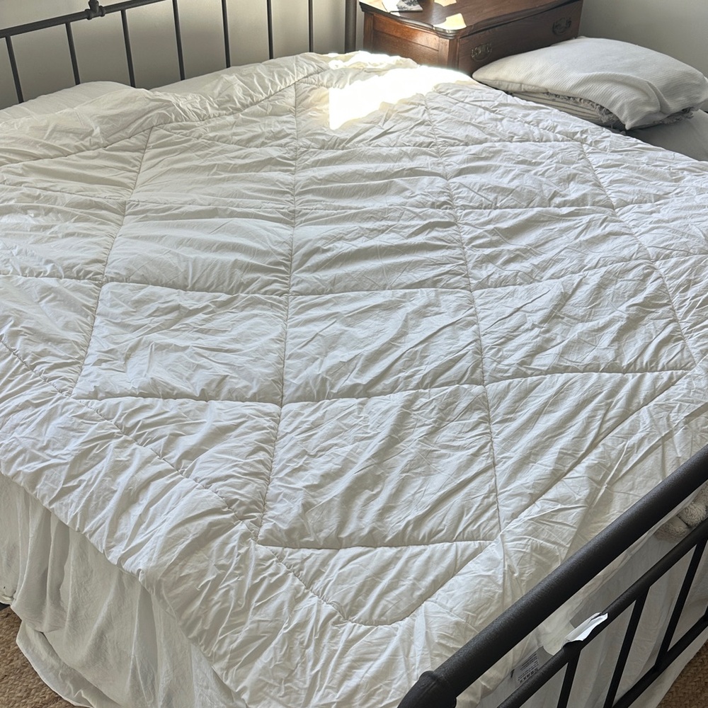Piglet in Bed merino wool and organic cotton White king size mattress topper
